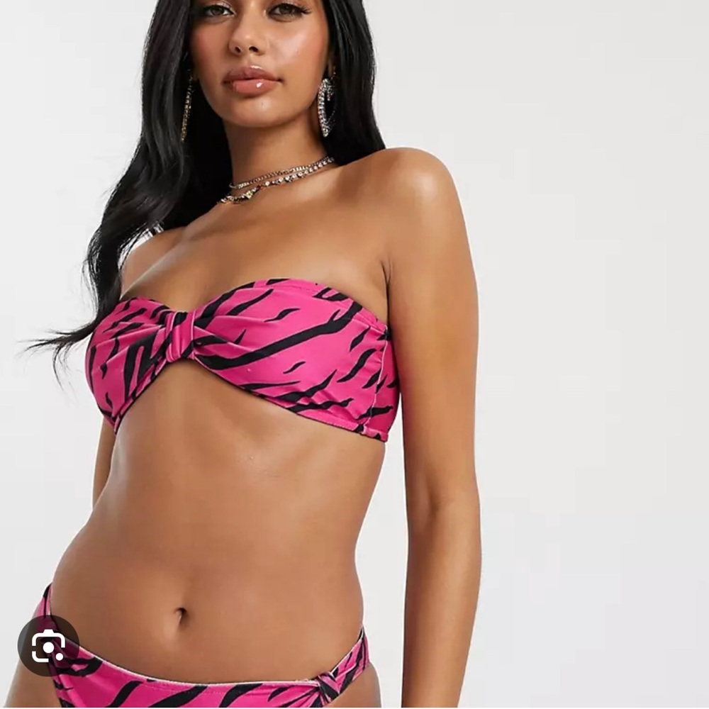 Hot Pink Zebra Bikini Set
